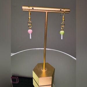 Handcrafted Mini Lollipop Earrings NWT (Made by me!!)